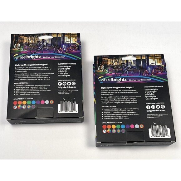 2pks BRIGHTZ WheelBrightz Multicolor LED Twinkle Bike Wheel Light String NIB NEW - Picture 2 of 8